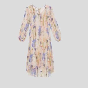 NWT Club Monaco Floral Tiered Dress in Pink Mix Size M